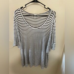 ✨7th Roy Striped Short Sleeve Top Size 3X